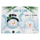 Sneeuw Verliefd Wintertrouw Groot Cadeauzakje (Voorkant)