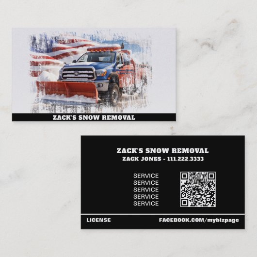 *~* Sneeuw Verwijdering Ploeg Vrachtwagen AP74 Vla Visitekaartje (Voorkant / Achterkant)