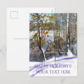 Sneeuw viel Watercolor  Feestdagenkaart (Voorkant / Achterkant)