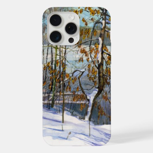 Sneeuw viel Waterverf iPhone Hoesje (Achterkant)
