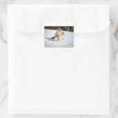 sneeuw vierkante sticker (Tas)