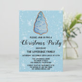 Sneeuw voor blauwe bomen voor kerstfeestdagen kaart (Staand voorkant)