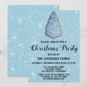 Sneeuw voor blauwe bomen voor kerstfeestdagen kaart (Voorkant / Achterkant)