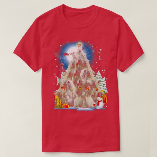 Sneeuw voor de Beer van polaire kerstboom T-shirt (Design voorkant)