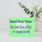 Sneeuw voor de Rain Sneeuw "STAYING HOME" voor pos Briefkaart (Staand voorkant)