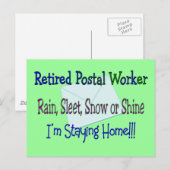 Sneeuw voor de Rain Sneeuw "STAYING HOME" voor pos Briefkaart (Voorkant / Achterkant)