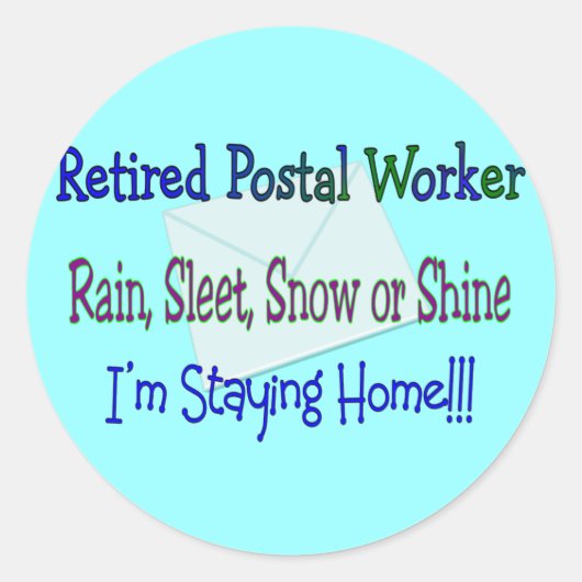 Sneeuw voor de Rain Sneeuw "STAYING HOME" voor pos Ronde Sticker (Voorkant)