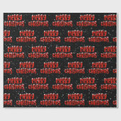 Sneeuw voor fijne kerst op zwart cadeaupapier (Vlak)