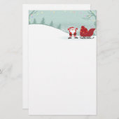 Sneeuw voor fijne kerst + penseelbenodigdheden briefpapier (Voorkant / Achterkant)