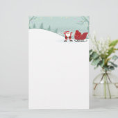 Sneeuw voor fijne kerst + penseelbenodigdheden briefpapier (Staand voorkant)