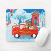 Sneeuw voor kerstbezorging van Sint Bernard Dog Muismat (Met muis)