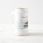 Sneeuw voor kerstboomgaarden bierpul (Voorkant links)