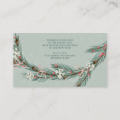 Sneeuw voor kerstgroen visitekaartje (Achterkant)