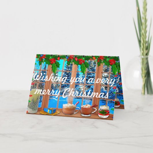 Sneeuw voor kerstkaart feestdagen kaart (Voorkant)