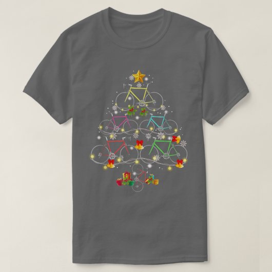 Sneeuw voor kerstlampjes tijdens de fiets t-shirt (Design voorkant)
