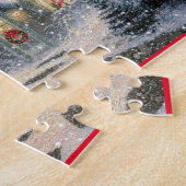 Sneeuw voor kerstmis in Santa Reindees Legpuzzel (Zijkant)