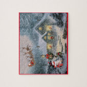 Sneeuw voor kerstmis in Santa Reindees Legpuzzel (Verticaal)