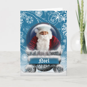 Sneeuw voor Kerstmis Wereldbol Fotosjabloon leeg Feestdagen Kaart