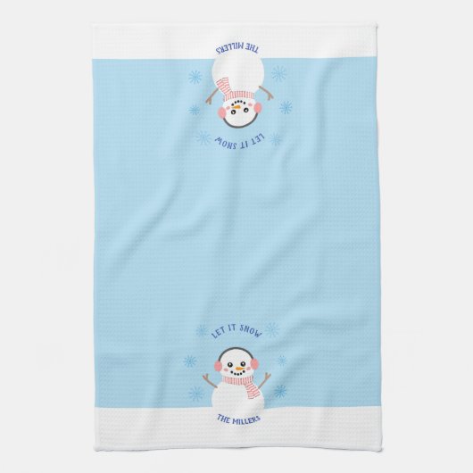 Sneeuw Vrouw Kerstmis Keuken Handdoek (Verticaal)