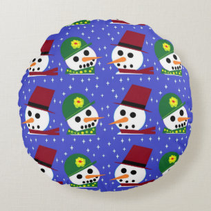 SNEEUW VROUW SNEEUW MAN SNEEUW MENSEN PILLOW ROND KUSSEN