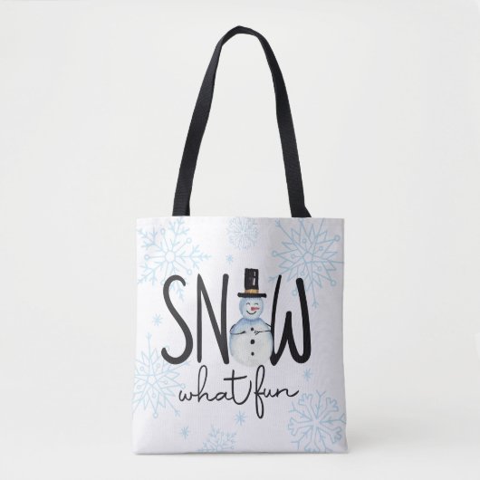 Sneeuw Wat Leuk Sneeuwman Tote Bag (Voorkant)