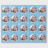 Sneeuw Wereldbol Aangepast Eén foto-sjabloon Cadeaupapier (Vlak)