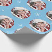 Sneeuw Wereldbol Aangepast Eén foto-sjabloon Cadeaupapier (Hoek)