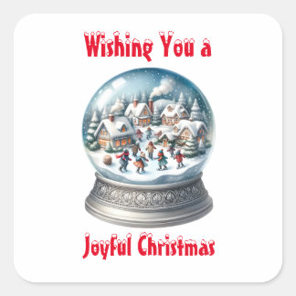 Sneeuw Wereldbol Blank Christmas Vierkante Sticker