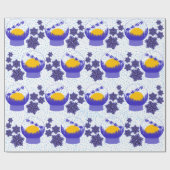 Sneeuw wereldbol blauw inpakpapier (Vlak)