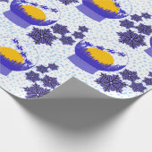 Sneeuw wereldbol blauw inpakpapier (Hoek)