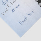 Sneeuw Wereldbol blauw jongetje Baby's 1e Kerstmis Tissuepapier (Detail)