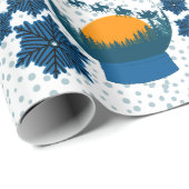 Sneeuw wereldbol donkerblauw inpakpapier (Rol Hoek)