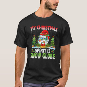 Sneeuw Wereldbol Dragen Santa Hat Christmas Spirit T-shirt