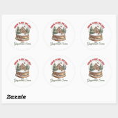Sneeuw Wereldbol en Gingerbread House Kerstvakanti Ronde Sticker (Vel)