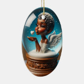 Sneeuw Wereldbol Engel, Ornament, Kussen, Engel Keramisch Ornament (Rechts)