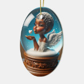 Sneeuw Wereldbol Engel, Ornament, Kussen, Engel Keramisch Ornament (Links)