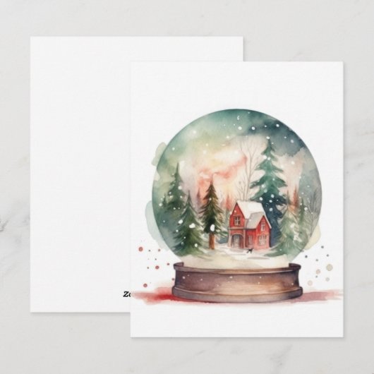 Sneeuw Wereldbol Glass Winter Wonderland Kerstmis Feestdagenkaart (Voorkant / Achterkant)