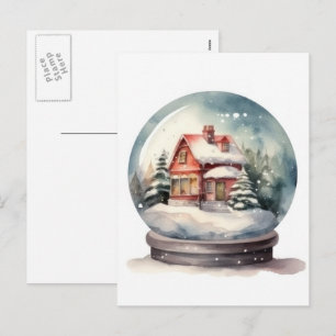Sneeuw Wereldbol Glass Winter Wonderland Kerstmis Feestdagenkaart