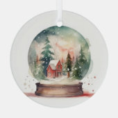 Sneeuw Wereldbol Glass Winter Wonderland Kerstmis Glas Ornament (Achterkant)