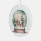 Sneeuw Wereldbol Glass Winter Wonderland Kerstmis Glas Ornament (Voorkant links)
