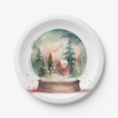 Sneeuw Wereldbol Glass Winter Wonderland Kerstmis Papieren Bordje (Voorkant)