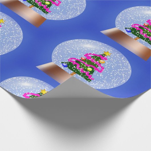 Sneeuw wereldbol inpakpapier (Hoek)