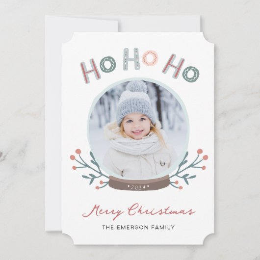 Sneeuw Wereldbol Kerst Kaart (Voorkant)