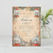  Sneeuw Wereldbol Kerst Kaart (Staand voorkant)