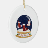 Sneeuw Wereldbol kerstkousen Keramisch Ornament (Rechts)