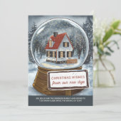 Sneeuw Wereldbol Kerstwensen van New Digs Feestdagenkaart (Staand voorkant)