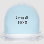 Sneeuw Wereldbol krijgt oude Humor Sneeuwbol (Achterkant)