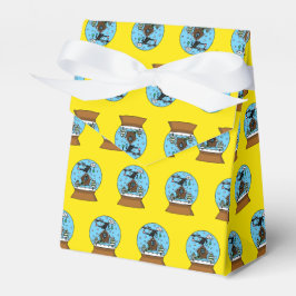 Sneeuw Wereldbol met Blackbird Zingen Bedankdoosjes