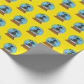 Sneeuw Wereldbol met Blackbird Zingen Cadeaupapier (Hoek)