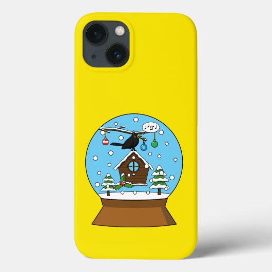 Sneeuw Wereldbol met Blackbird Zingen Case-Mate iPhone Case (Achterkant)